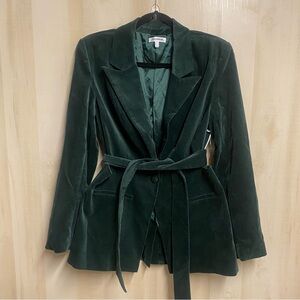 Good American Green Velvet Holiday Blazer Size Large